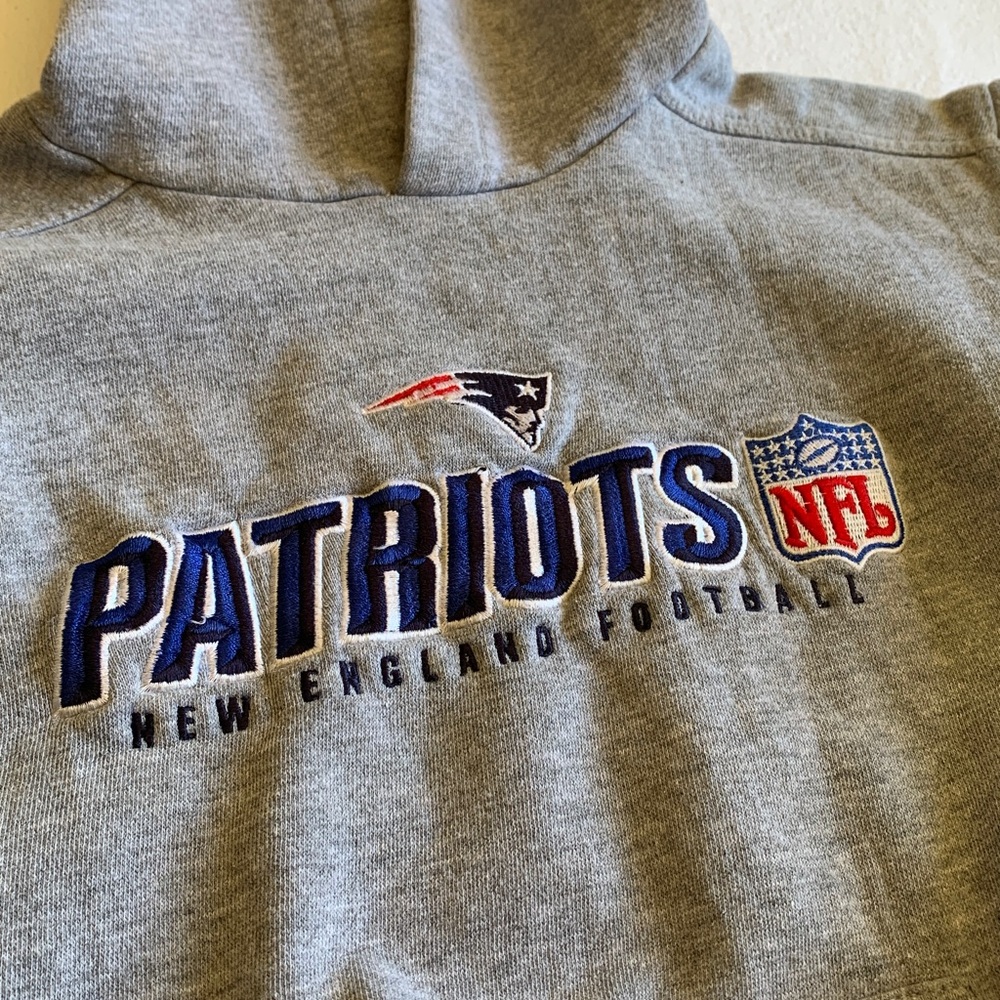 NFL Patriots New England football Reebok Gray Hoodie